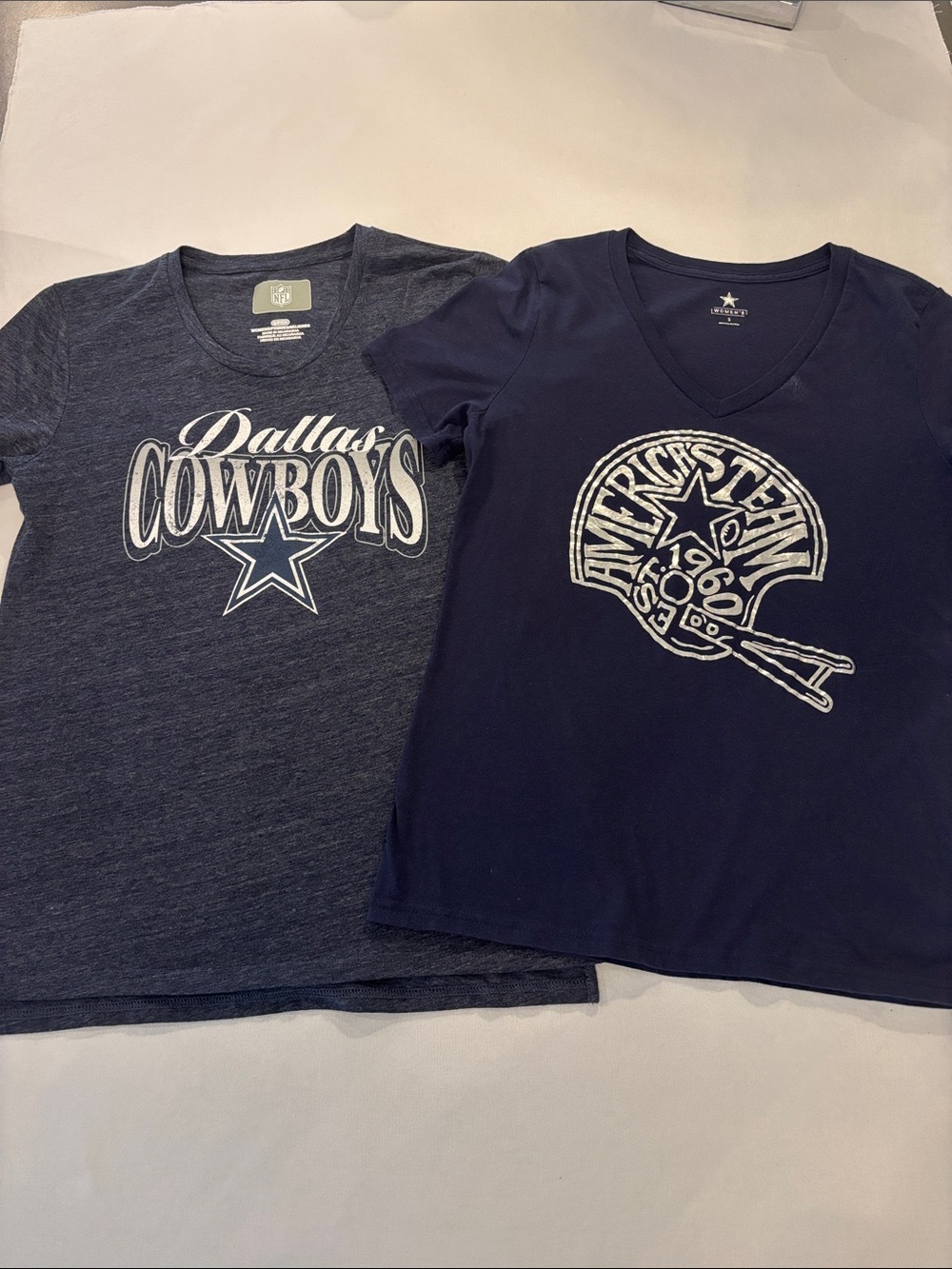 Lot of 2 Women’s Dallas Cowboys Navy Short Sleeve Cotton T-shirts. Size Small
